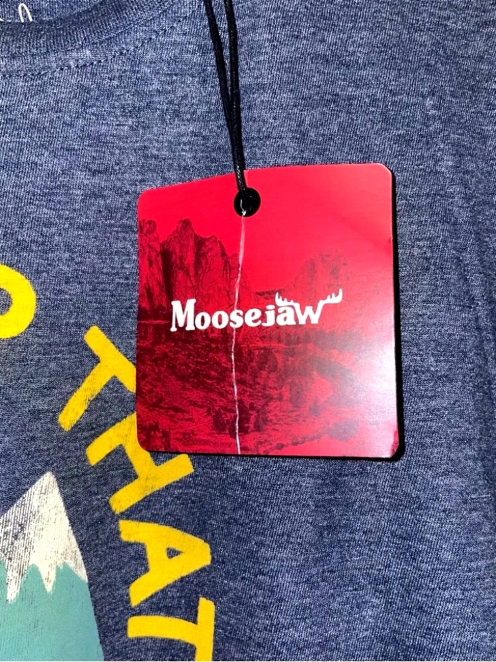 Women’s Moosejaw T Shirt - I'D CAMP THAT - Medium Blue NWT - - Mountains - Picture 6 of 8